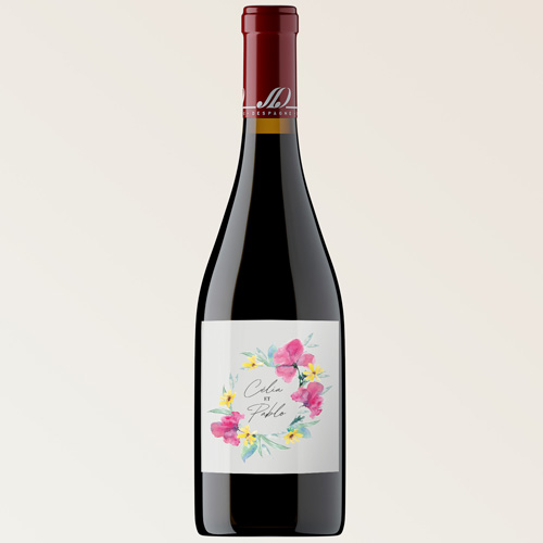 Bouteille de vin de mariage Vahiné à personnaliser