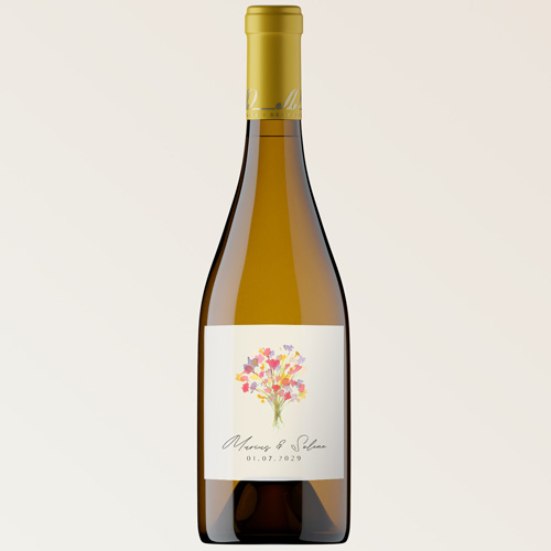 Bouteille de vin de mariage Vibrance à personnaliser