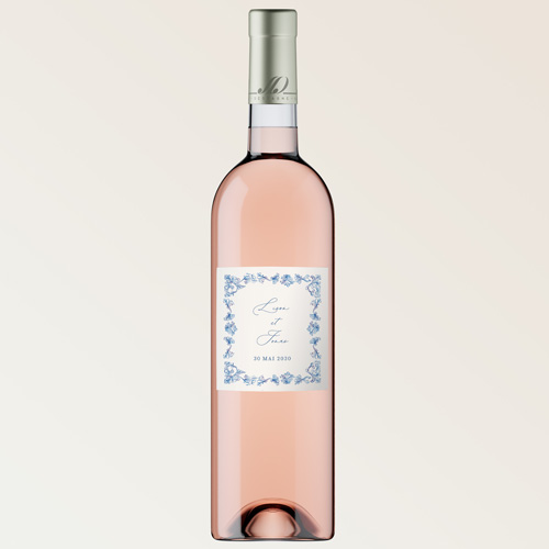 Bouteille de vin de mariage Volute à personnaliser