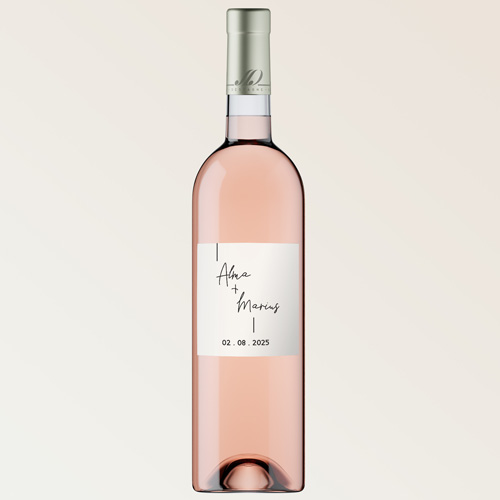 Bouteille de vin de mariage Warp à personnaliser