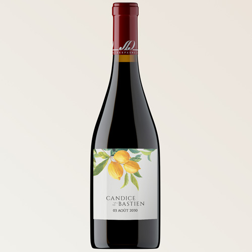 Bouteille de vin de mariage Zest à personnaliser