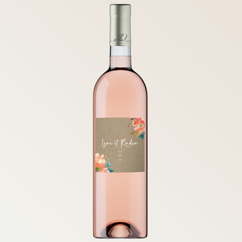 Bouteille de vin de mariage Zinnia à personnaliser