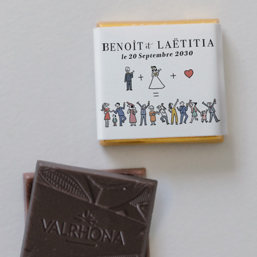 Carré chocolat :univers de mariage Addition à personnaliser