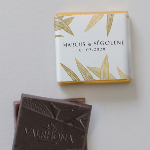 Carré chocolat :univers de mariage Aldorée à personnaliser