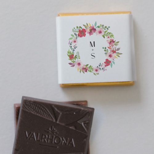 Carré chocolat :univers de mariage Améthysse à personnaliser