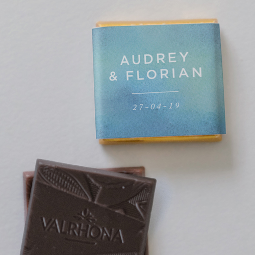 Carré chocolat :univers de mariage Aquatique à personnaliser