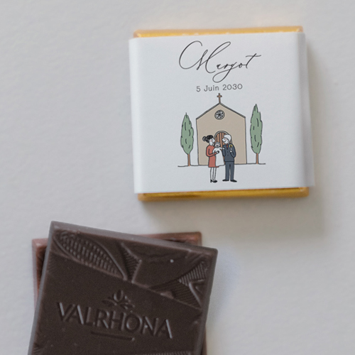 Carré chocolat :univers de mariage Aurele à personnaliser