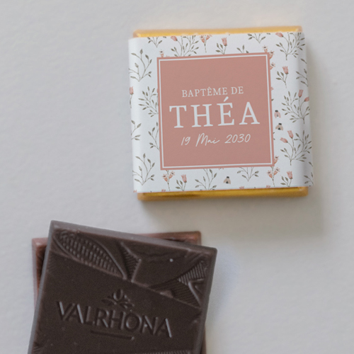 Carré chocolat :univers de mariage Aurélys à personnaliser