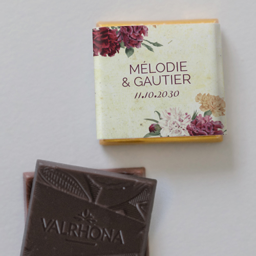 Carré chocolat :univers de mariage Automne à personnaliser