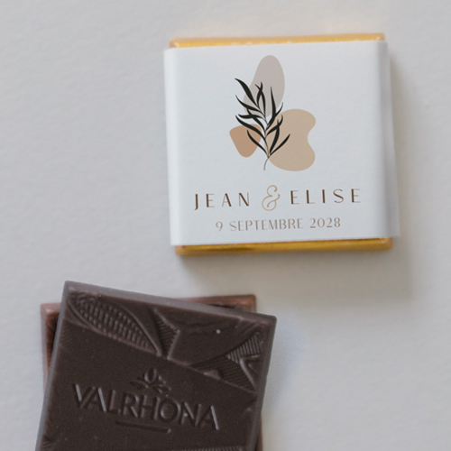 Carré chocolat :univers de mariage Azéline à personnaliser