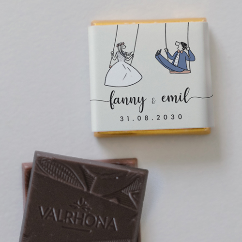 Carré chocolat :univers de mariage Balançoires à personnaliser