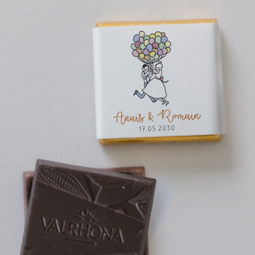 Carré chocolat :univers de mariage Ballons à personnaliser
