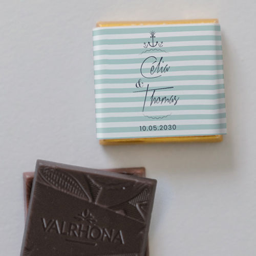 Carré chocolat :univers de mariage Bord de mer à personnaliser