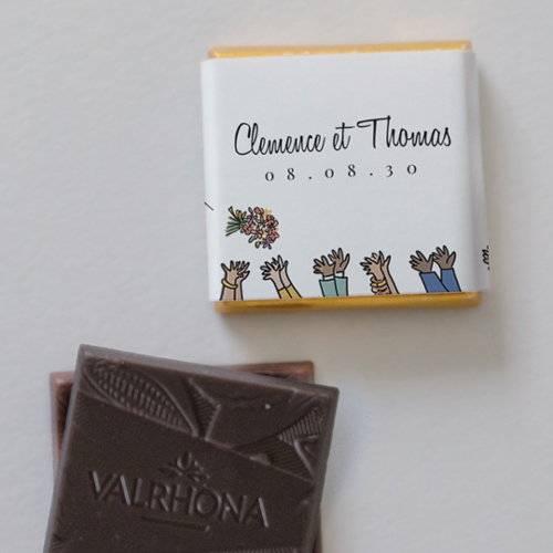 Carré chocolat :univers de mariage Bouquet à personnaliser