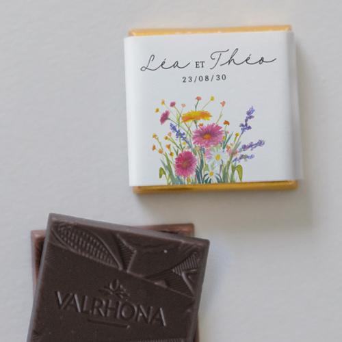 Carré chocolat :univers de mariage Bucolique à personnaliser