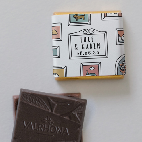 Carré chocolat :univers de mariage Cadres à personnaliser