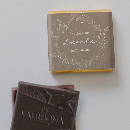 Carré chocolat :univers de mariage Céloria à personnaliser