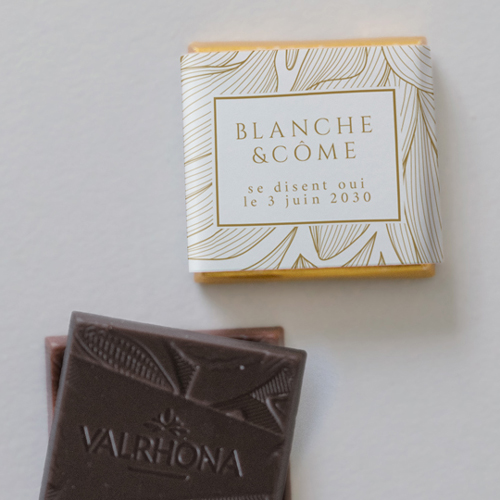 Carré chocolat :univers de mariage Chantilly à personnaliser