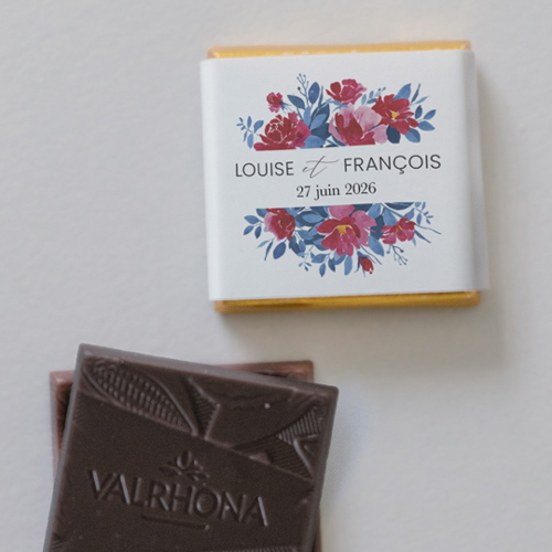 Carré chocolat :univers de mariage Charlotte à personnaliser