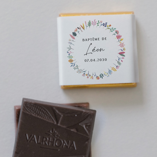 Carré chocolat :univers de mariage Clairval à personnaliser