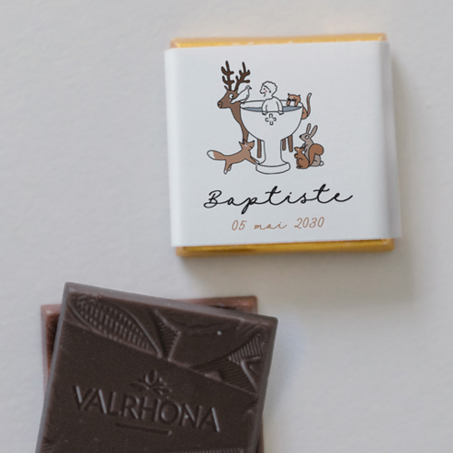 Carré chocolat :univers de mariage Cleophee à personnaliser