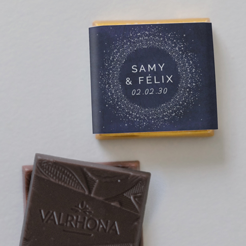 Carré chocolat :univers de mariage Constellation à personnaliser