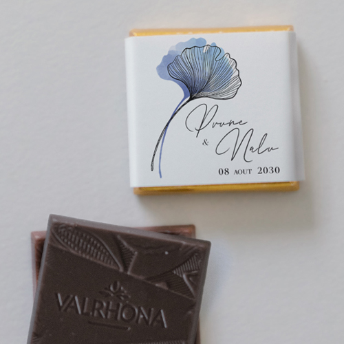 Carré chocolat :univers de mariage Coquelicot à personnaliser