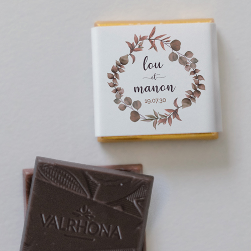 Carré chocolat :univers de mariage Couronne automnale à personnaliser