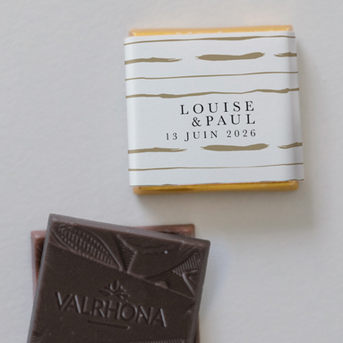 Carré chocolat :univers de mariage Danneh à personnaliser