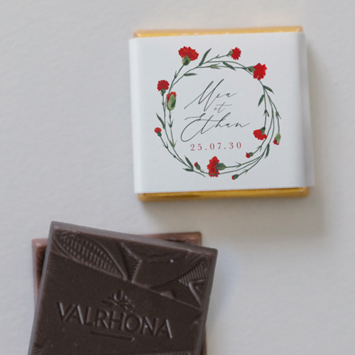Carré chocolat :univers de mariage Dellus à personnaliser