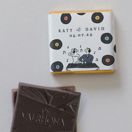 Carré chocolat :univers de mariage Djs à personnaliser