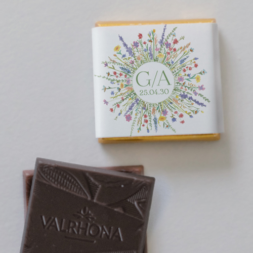 Carré chocolat :univers de mariage Eden à personnaliser