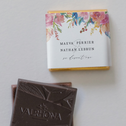 Carré chocolat :univers de mariage Elixir à personnaliser