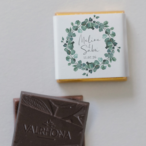 Carré chocolat :univers de mariage Ema à personnaliser