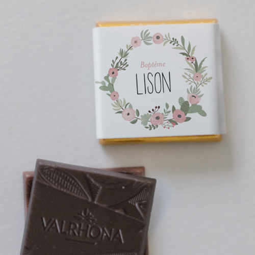 Carré chocolat :univers de mariage Evanelle à personnaliser