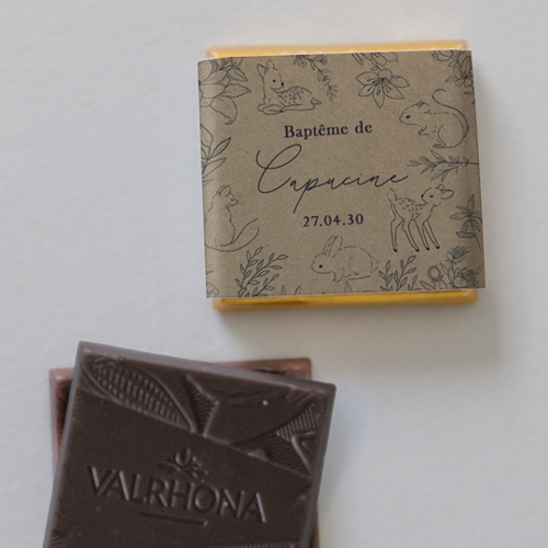 Carré chocolat :univers de mariage Ezelia à personnaliser