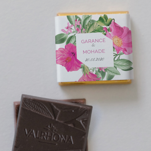 Carré chocolat :univers de mariage Floral à personnaliser