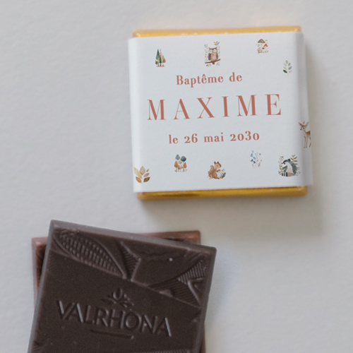 Carré chocolat :univers de mariage Forélys à personnaliser