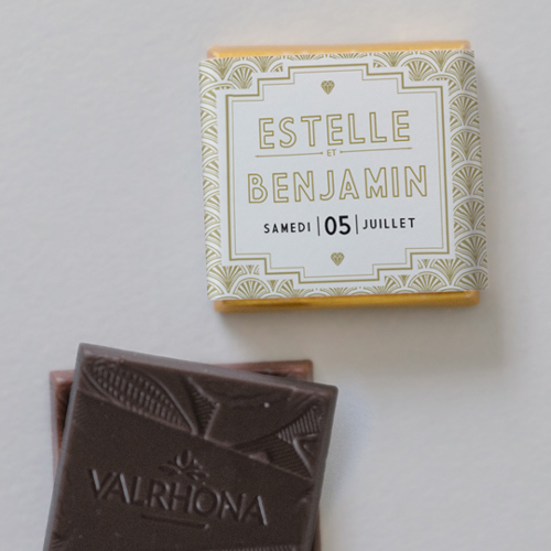 Carré chocolat :univers de mariage Gatsby à personnaliser
