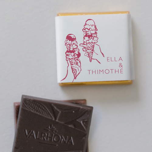 Carré chocolat :univers de mariage Gelati à personnaliser