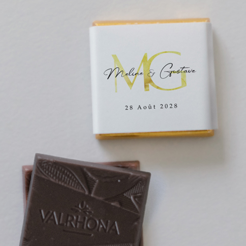 Carré chocolat :univers de mariage Ibaiya à personnaliser