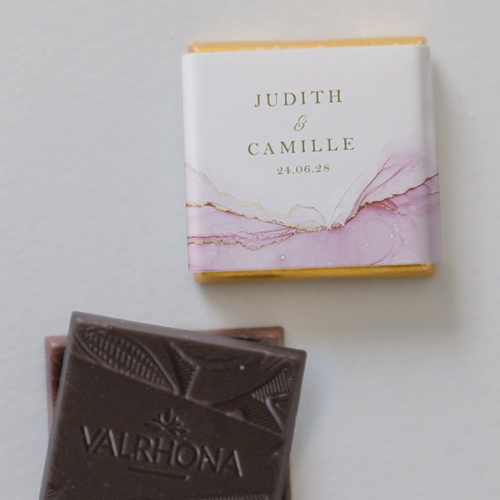Carré chocolat :univers de mariage Jasmin à personnaliser