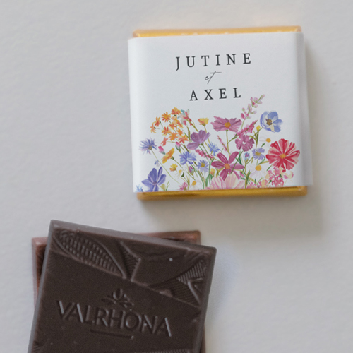 Carré chocolat :univers de mariage Jubile à personnaliser