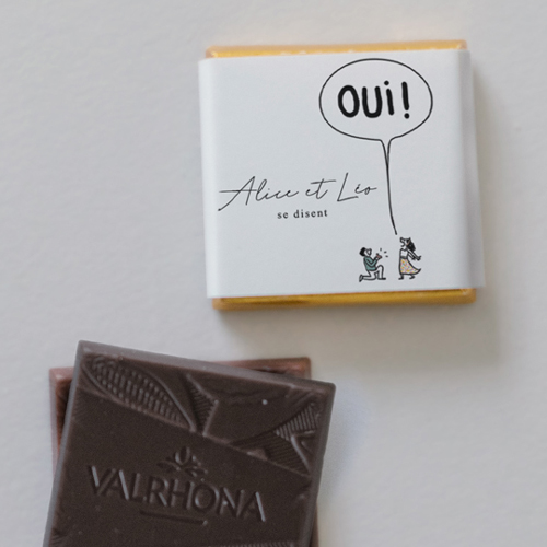 Carré chocolat :univers de mariage La Demande à personnaliser