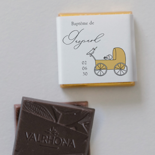 Carré chocolat :univers de mariage Landeau à personnaliser