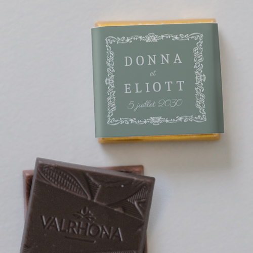 Carré chocolat :univers de mariage Leonor à personnaliser