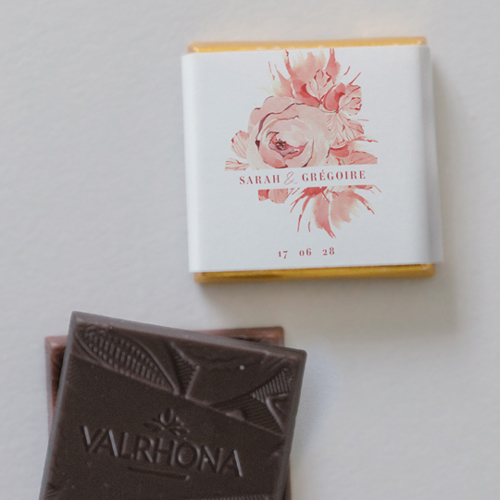 Carré chocolat :univers de mariage Liliola à personnaliser