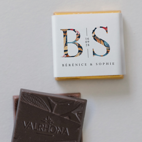 Carré chocolat :univers de mariage Liliya à personnaliser