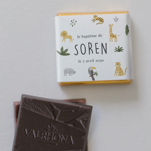 Carré chocolat :univers de mariage Lionéis à personnaliser