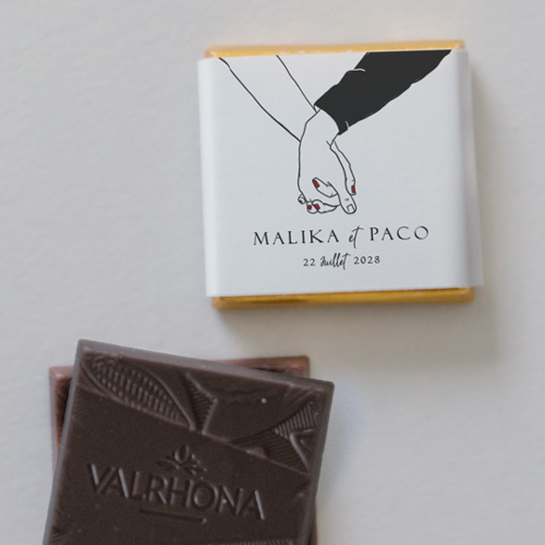 Carré chocolat :univers de mariage Liora à personnaliser